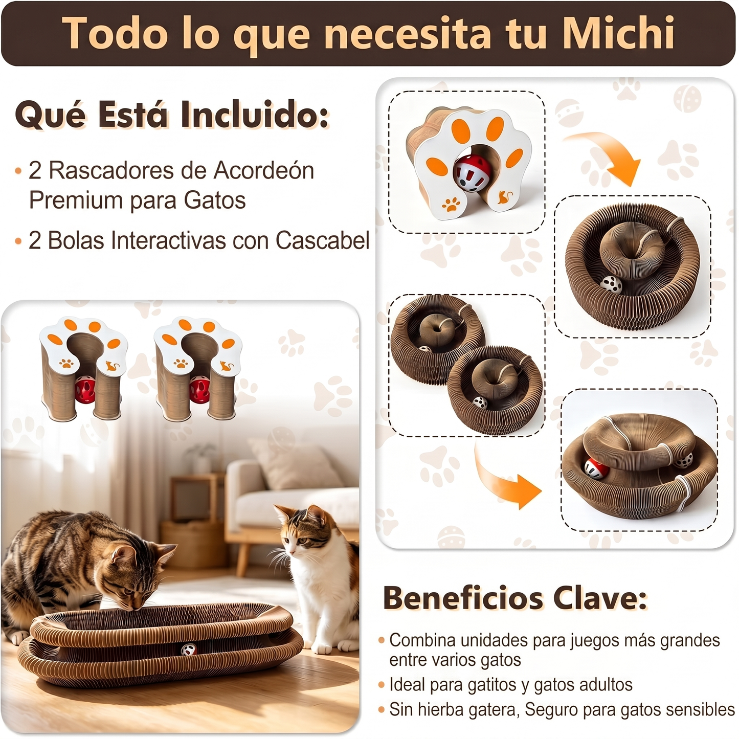 Pawly™ | Rascador Multiforma para Gatos